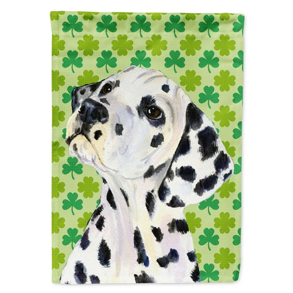 Carolines Treasures SS4423-FLAG-PARENT Dalmatian St. Patricks Day Shamrock Portrait Flag  multicolor