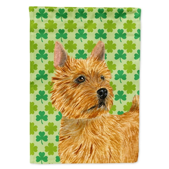 Carolines Treasures SS4430-FLAG-PARENT Norwich Terrier St. Patricks Day Shamrock Portrait Flag  multicolor