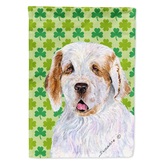 Carolines Treasures SS4431-FLAG-PARENT Clumber Spaniel St. Patricks Day Shamrock Portrait Flag multicolor