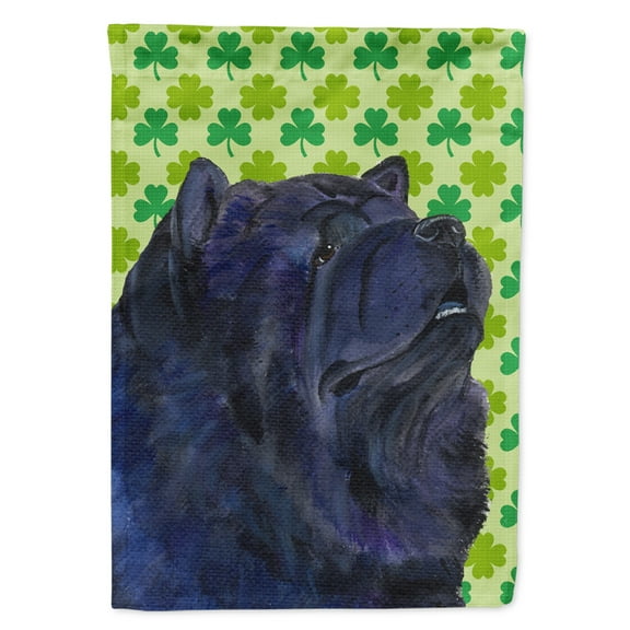 Carolines Treasures SS4432-FLAG-PARENT Chow Chow St. Patricks Day Shamrock Portrait Flag  multicolor