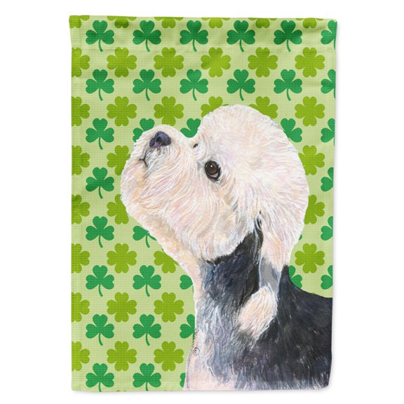 Dandie Dinmont Terrier St. Patrick's Day Shamrock Flag Canvas House Size