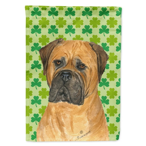Carolines Treasures SS4448-FLAG-PARENT Bullmastiff St. Patricks Day Shamrock Portrait Flag  multicolor