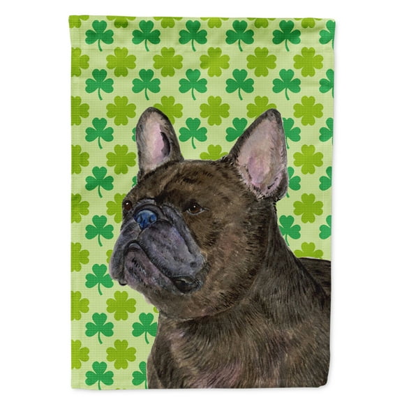 Carolines Treasures SS4450-FLAG-PARENT French Bulldog St. Patricks Day Shamrock Portrait Flag  multicolor