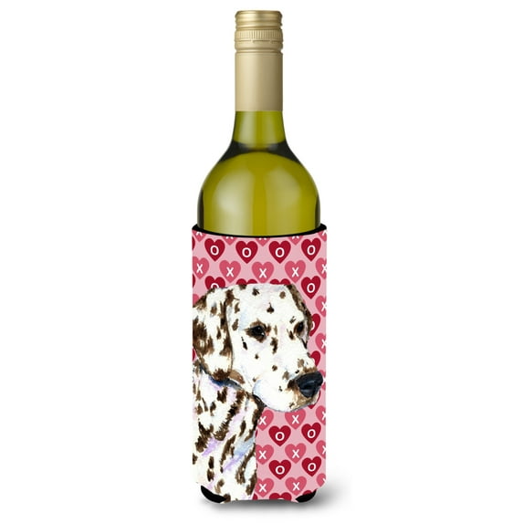 Carolines Treasures SS4469LITERK Dalmatian Hearts Love and Valentines Day Portrait Wine Bottle Hugger Wine Bottle