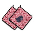 thumbnail image 1 of Carolines Treasures SS4471PTHD Black Cocker Spaniel Hearts Love Valentines Day Pair of Pot Holders, 7.5HX7.5W,, 1 of 2