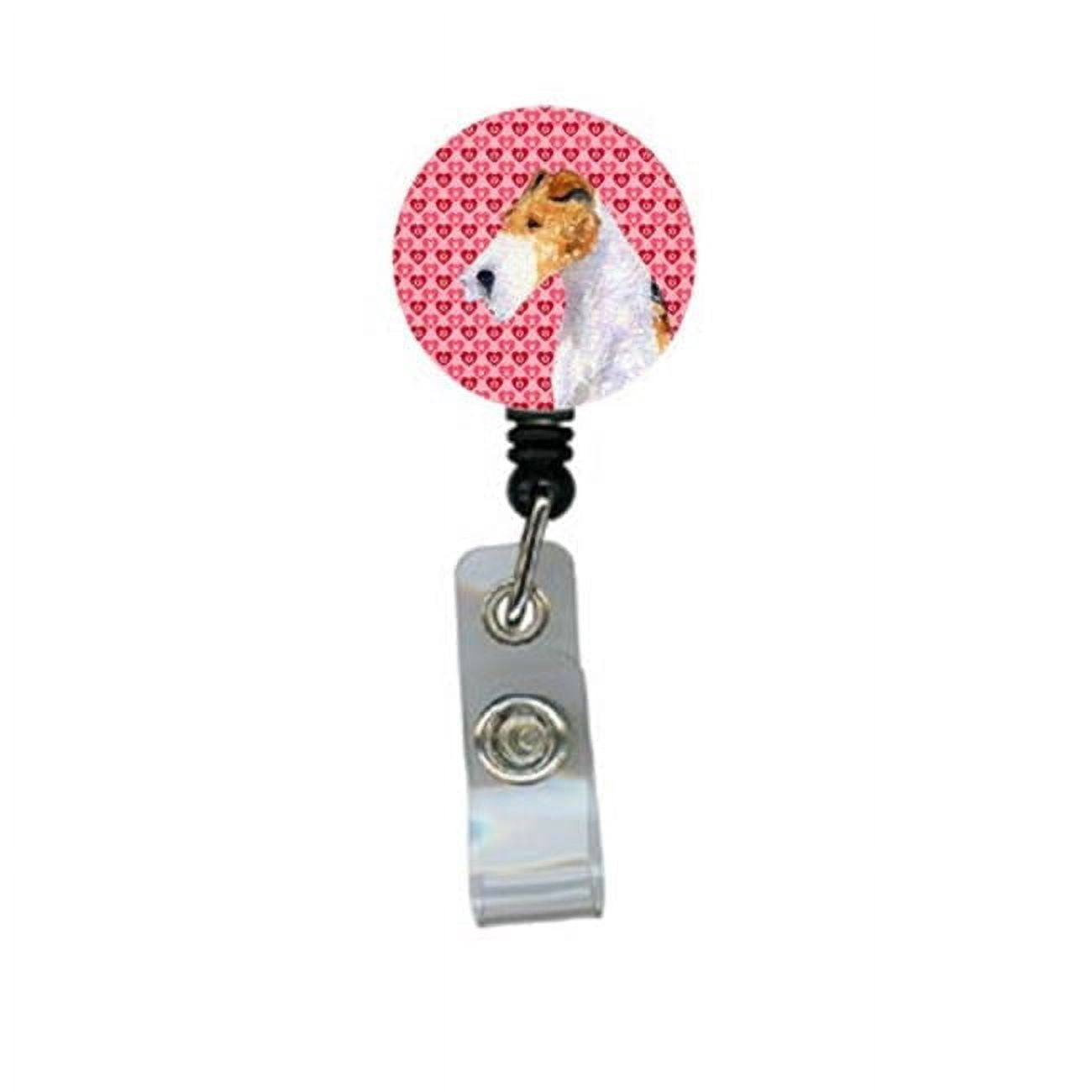 Rat Terrier Retractable Badge Reel - Blue, With Belt Clip For Nurses, Teachers, ID Holders