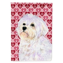 Carolines Treasures SS4481-FLAG-PARENT Maltese Hearts Love and Valentines Day Portrait Flag  multicolor
