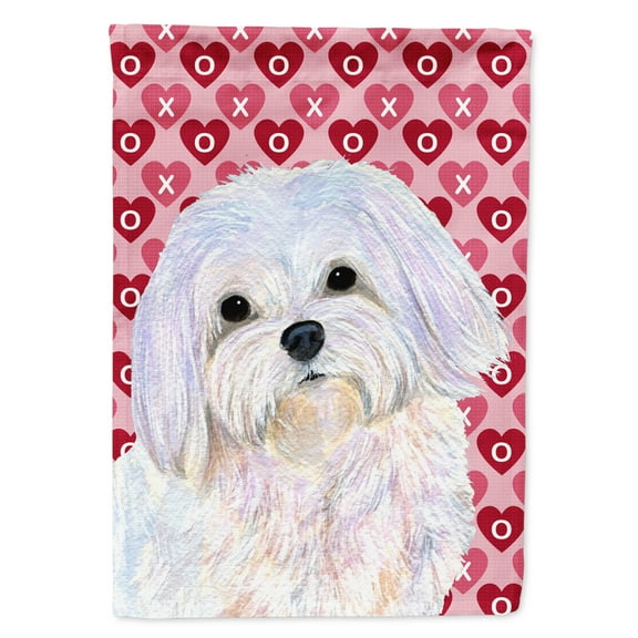 Carolines Treasures SS4482-FLAG-PARENT Maltese Hearts Love and Valentines Day Portrait Flag multicolor