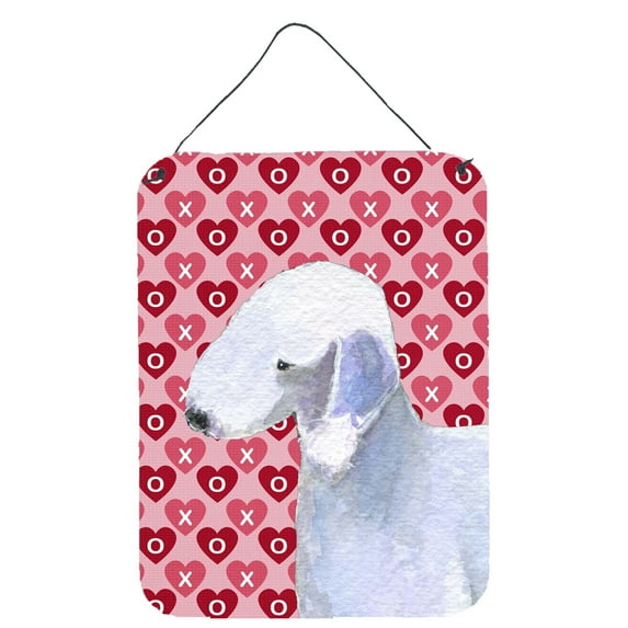 Carolines Treasures SS4483DS1216 Bedlington Terrier Hearts Love and Valentines Day Portrait Wall or Door Hanging Prints