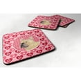 thumbnail image 1 of Carolines Treasures SS4485FC French Bulldog Hearts Love and Valentines Day Portrait Foam Coaster Set of 4 3 1/2 x 3 1/2, 1 of 3