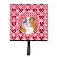thumbnail image 1 of Carolines Treasures SS4491SH4 Bulldog English Hearts Love Valentines Day Leash or Key Holder Single Hook multicolor, 1 of 2