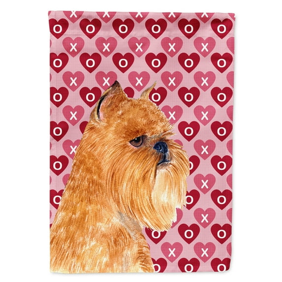 Carolines Treasures SS4494-FLAG-PARENT Brussels Griffon Hearts Love and Valentines Day Portrait Flag multicolor