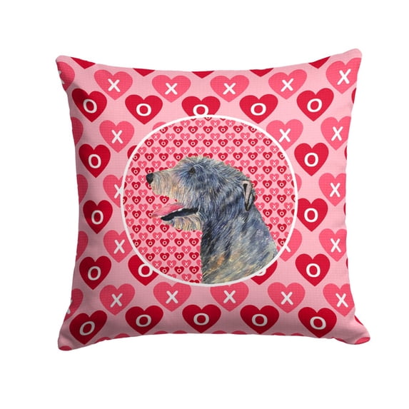 Carolines Treasures SS4506PW1414 Irish Wolfhound Hearts Love and Valentines Day Portrait Fabric Decorative Pillow