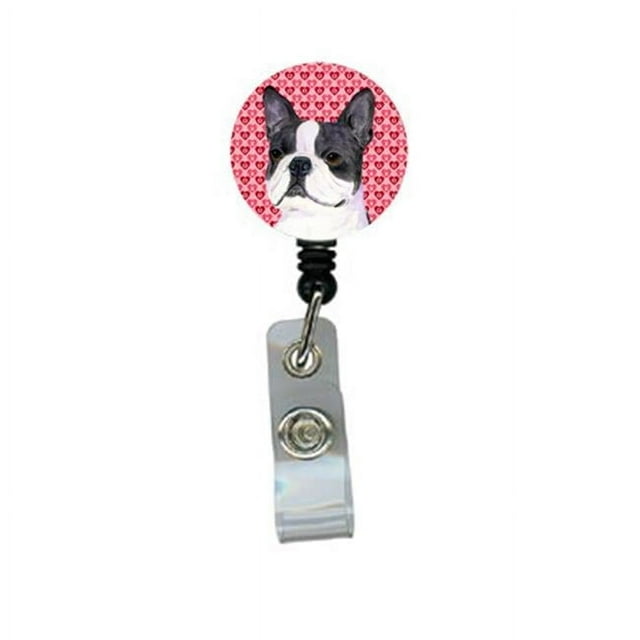 Carolines Treasures SS4516BR Boston Terrier Retractable Badge Reel Or Id Holder With Clip
