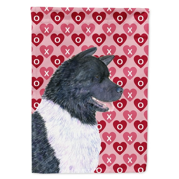 Carolines Treasures SS4521-FLAG-PARENT Akita Hearts Love and Valentines Day Portrait Flag  multicolor