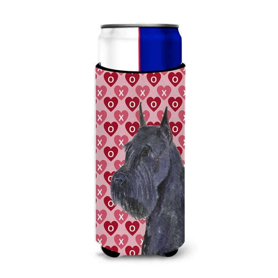 Carolines Treasures SS4523MUK Schnauzer Hearts Love and Valentines Day Portrait Ultra Hugger for slim cans Slim Can