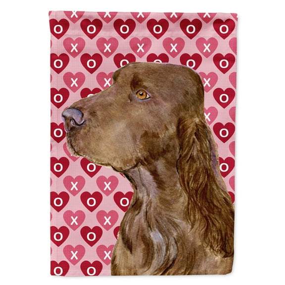 Carolines Treasures SS4525-FLAG-PARENT Field Spaniel Hearts Love and Valentines Day Portrait Flag  multicolor