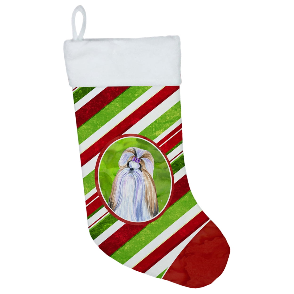 Carolines Treasures SS4534-CS Shih Tzu Winter Snowflakes Christmas Stocking SS4534 Large multicolor