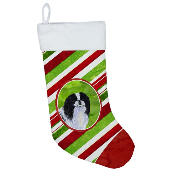 Carolines Treasures SS4536-CS Japanese Chin Winter Snowflakes Christmas Stocking SS4536 Large multicolor