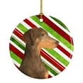 thumbnail image 1 of Carolines Treasures SS4548-CO1 Doberman Candy Cane Holiday Christmas Ceramic Ornament 3 in multicolor, 1 of 2