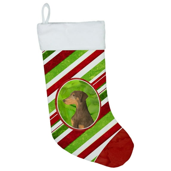 Carolines Treasures SS4548-CS Doberman Winter Snowflakes Christmas Stocking SS4548 Large multicolor
