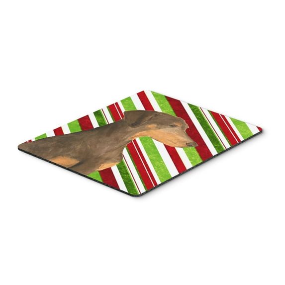Carolines Treasures SS4548MP "Doberman Candy Cane Holiday Christmas Mouse Pad Hot Pad or Trivet" Large multicolor