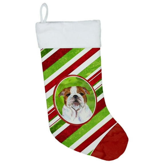 Carolines Treasures SS4553-CS Bulldog English Candy Cane Christmas Stocking SS4553 Large multicolor