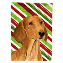 Carolines Treasures SS4556-FLAG-PARENT Dachshund Candy Cane Holiday Christmas Flag  multicolor