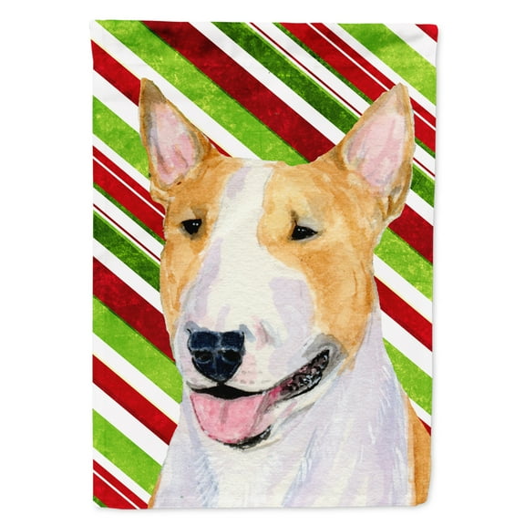 Carolines Treasures SS4565-FLAG-PARENT Bull Terrier Candy Cane Holiday Christmas Flag multicolor