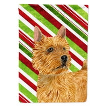 Norwich Terrier Candy Cane Holiday Christmas Flag Canvas House Size