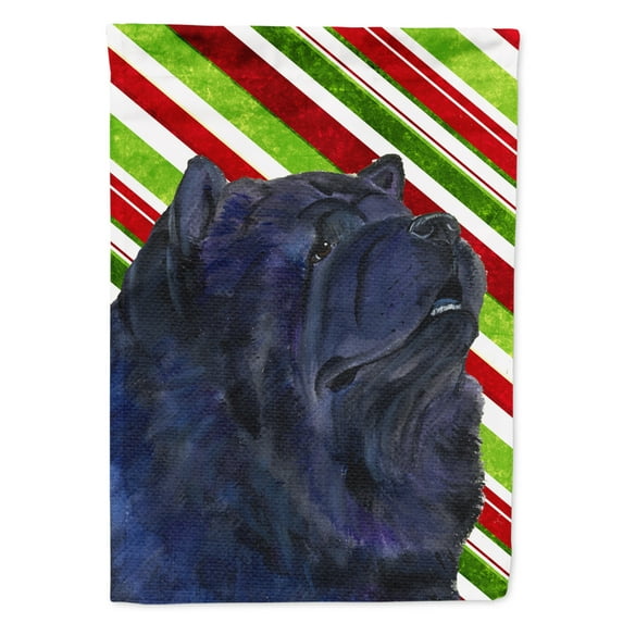 Carolines Treasures SS4570-FLAG-PARENT Chow Chow Candy Cane Holiday Christmas Flag multicolor