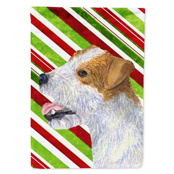 Carolines Treasures SS4573-FLAG-PARENT Jack Russell Terrier Candy Cane Holiday Christmas Flag  multicolor