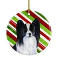 thumbnail image 1 of Carolines Treasures SS4574-CO1 Papillon Candy Cane Holiday Christmas Ceramic Ornament 3 in multicolor, 1 of 2