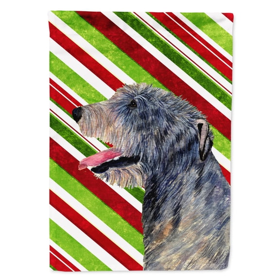 Carolines Treasures SS4575-FLAG-PARENT Irish Wolfhound Candy Cane Holiday Christmas Flag  multicolor