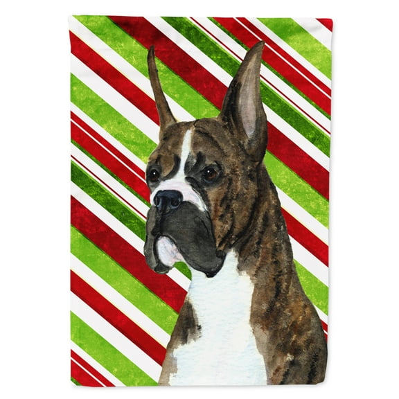 Carolines Treasures SS4577-FLAG-PARENT Boxer Candy Cane Holiday Christmas Flag  multicolor