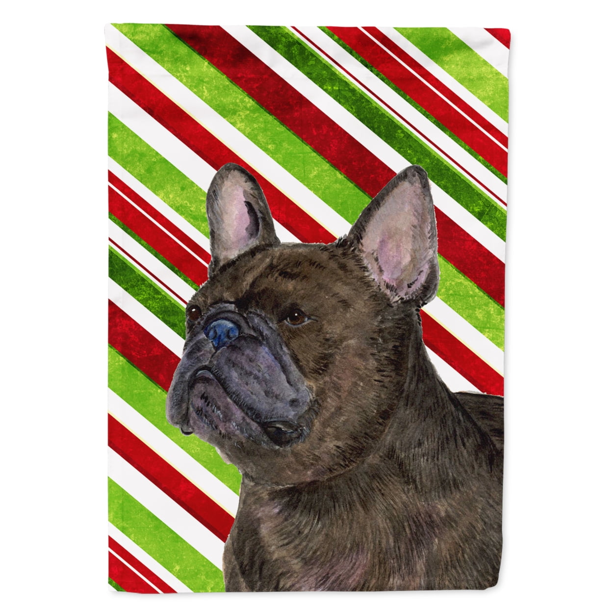 Carolines Treasures SS4588-FLAG-PARENT French Bulldog Candy Cane Holiday Christmas Flag  multicolor