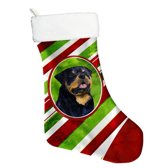 Carolines Treasures SS4593-CS Rottweiler Winter Snowflakes Christmas Stocking, 11 x 18", Multicolor