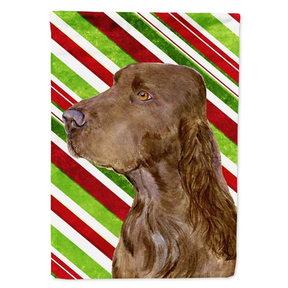 Carolines Treasures SS4594-FLAG-PARENT Field Spaniel Candy Cane Holiday Christmas Flag  multicolor