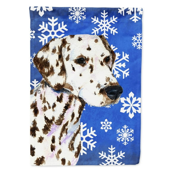 Carolines Treasures SS4607-FLAG-PARENT Dalmatian Winter Snowflakes Holiday Flag multicolor