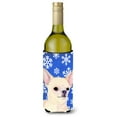 thumbnail image 1 of Carolines Treasures SS4610LITERK Chihuahua Winter Snowflakes Holiday Wine Bottle Hugger Wine Bottle multicolor, 1 of 1