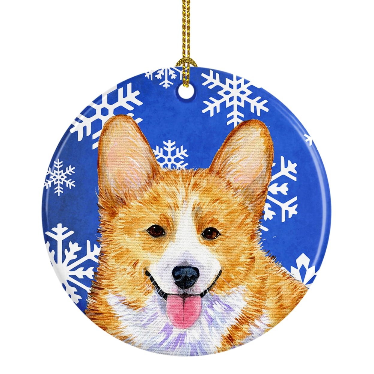 Caroline's Treasures LH9333-CO1 Corgi Red Snowflake