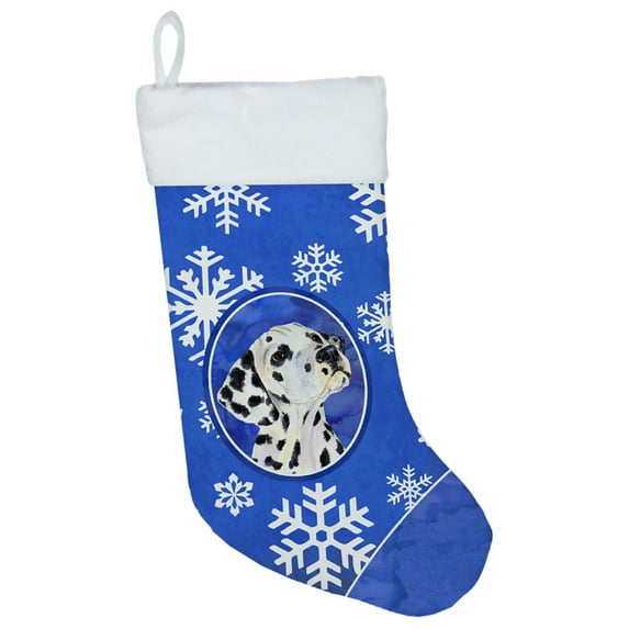 Carolines Treasures SS4630-CS Dalmatian Winter Snowflakes Christmas Stocking SS4630 Large multicolor