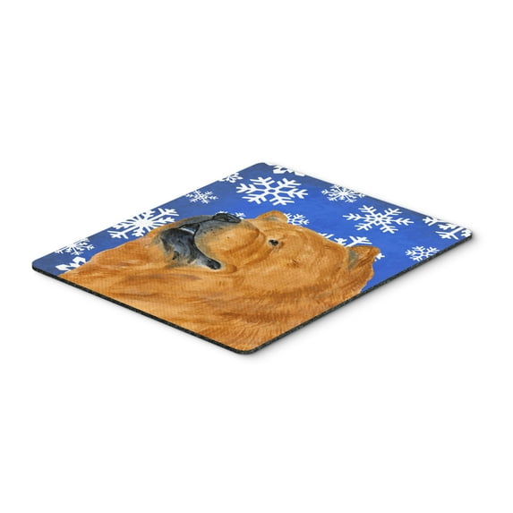 Carolines Treasures SS4640MP "Chow Chow Winter Snowflakes Holiday Mouse Pad Hot Pad or Trivet" Large multicolor