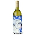 thumbnail image 1 of Carolines Treasures SS4647LITERK Boxer Winter Snowflakes Holiday Wine Bottle Hugger Wine Bottle multicolor, 1 of 1