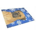thumbnail image 1 of Carolines Treasures SS4655LCB Bullmastiff Winter Snowflakes Holiday Glass Cutting Board Large, 12H x 16W, multicolor, 1 of 1