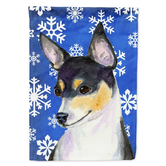 Carolines Treasures SS4656-FLAG-PARENT Chihuahua Winter Snowflakes Holiday Flag multicolor