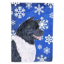 Carolines Treasures SS4659-FLAG-PARENT Akita Winter Snowflakes Holiday Flag  multicolor