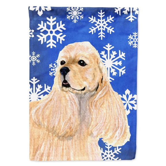 Carolines Treasures SS4660-FLAG-PARENT Cocker Spaniel Winter Snowflakes Holiday Flag  multicolor