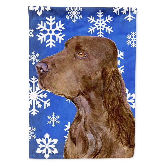 Carolines Treasures SS4663-FLAG-PARENT Field Spaniel Winter Snowflakes Holiday Flag  multicolor