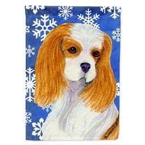 Carolines Treasures SS4665-FLAG-PARENT Cavalier Spaniel Winter Snowflakes Holiday Flag  multicolor
